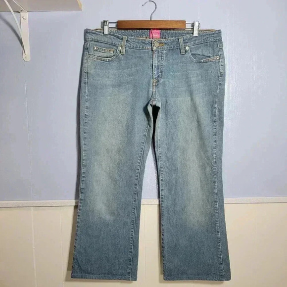 The Limited Size 12 Medium Wash Low Rise Flare Tapered Leg Denim Jeans - Picture 1 of 11